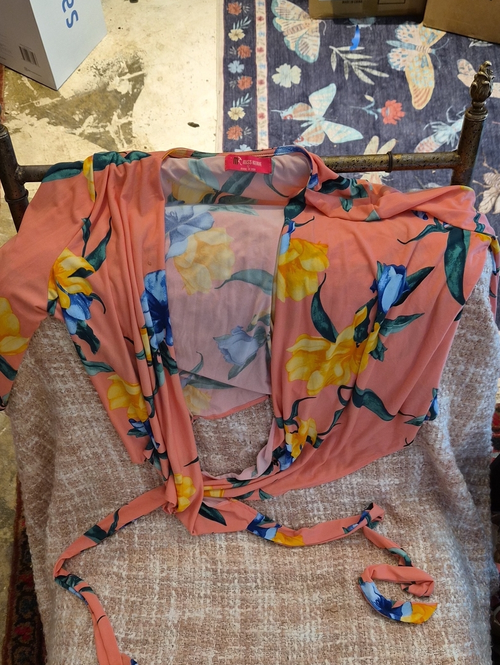 Floral Tie-Front Camisole - Pink/Coral